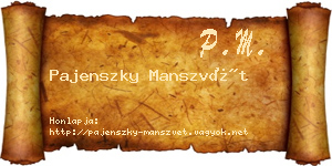 Pajenszky Manszvét névjegykártya